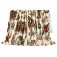 thumbnail image 2 of Western Ranch Christmas Horse Cowboy Boots decorative motif Holiday, Festive Holiday Scene, Warm Flannel Blanket for Ranch House and Living Room, Horse Lovers Christmas Gift, Rustic Home Decor, 2 of 9