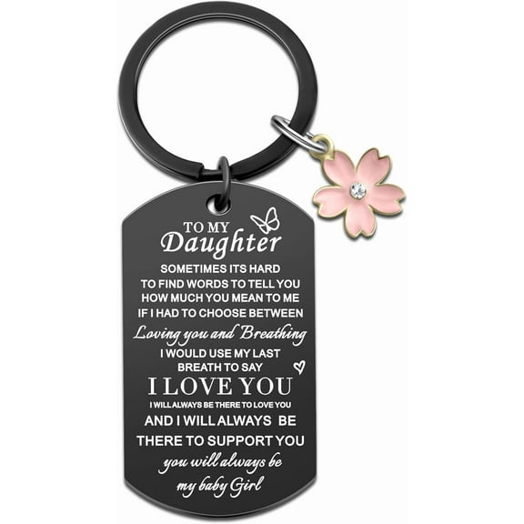 Daughter Keychain Birthday Graduation Christmas Gift Keychain from Mom Dad Mother to Daughter Gifts Gift to My Girl