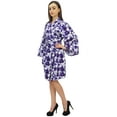 thumbnail image 4 of Bimba Women Cotton Poplin Short Floral Printed Wrap Bridesmaids Kimono Robe-26, 4 of 7