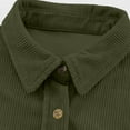thumbnail image 7 of Fnooota Women's Long Sleeve Shirts, Loose Fit Corduroy Lapel Collar Casual Button Down Shirts Army Green Size L, 7 of 7