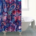 thumbnail image 5 of Extra Long Boho Shower Curtain 72x84 Inches - Vintage Floral & Tropical Leaves Pattern, Waterproof Bohemian Bathroom Decor with 12 Hooks, Tribal Rustic Style, 5 of 5