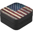 thumbnail image 3 of PU Leather Jewelry Box, Flag United States Travel Jewelry Case Portable Jewelry Organizer Storage Holder Boxes for Women Girls for Necklace Bracelet Earrings Rings, 3 of 7