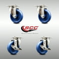 thumbnail image 2 of 4 Inch 316SS Solid Polyurethane Wheel Swivel Top Plate Caster Set 2 Brakes SCC, 2 of 2