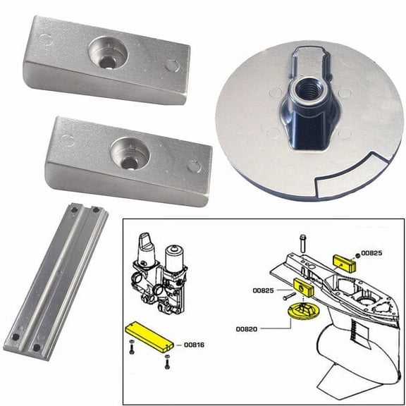 Mercury Verado 4 Cyl and Optimax Magnesium Anode Kit w/ Hardware Military Grade