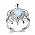 thumbnail image 2 of Vintage Turtle Ring Gold Plated Inlaid Artificial Gemstone White Fire Opal Jewelry For Women Gift Fashion Ring, 2 of 3