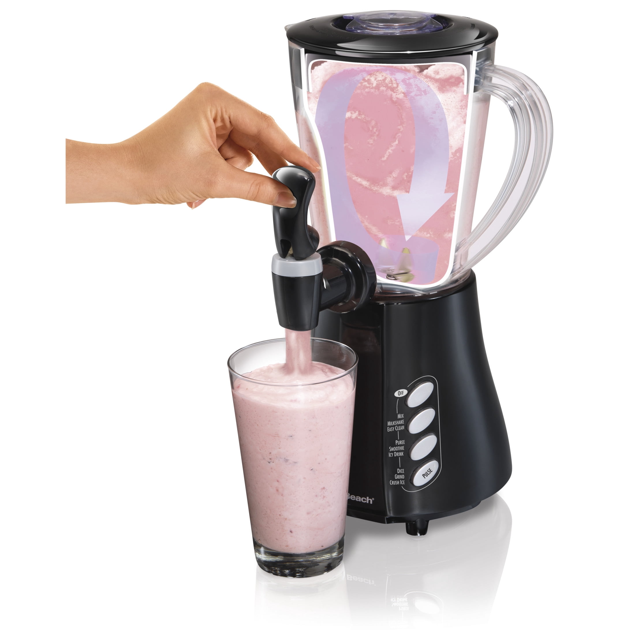 Hamilton Beach Wave Station Express Smoothie Blender for Kitchen, 48 oz Jar for Smoothies and Shakes, Black