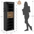 thumbnail image 2 of 10 Tier Tall Shoe Rack with Cover - Black, Large Capacity for 18-22 Pairs of Shoes and Boots, 2 of 7