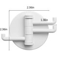 thumbnail image 4 of Gancho de pared adhesivo giratorio de tres puntas Qiojirmu, paquete de 6 ganchos para colgar en la pared para sombreros, toallas, sombreros, esponjas, batas, llaves, cocina, dormitorio, baño, 4 of 4