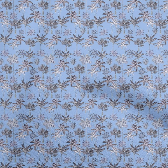 oneOone Cotton Silk Light Blue Fabric Tropical Sewing Fabric By The Yard Printed Diy Clothing Sewing Supplies 42 Inch Wide