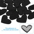 thumbnail image 3 of Parches de planchar en forma de corazón Uxcell, parches bordados, apliques, adornos para ropa, negros, 16 piezas, 3 of 7