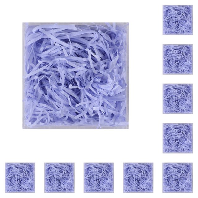 Ounissouiy 1 paquete de relleno de rafia de papel Lafite, caja triturada, relleno de embalaje, suministros de envoltura, artesanía para Pascua, Púrpura claro 10Conjunto