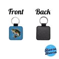 thumbnail image 4 of Bass Fish Fishing Faux Leather Square Keychain, 4 of 7
