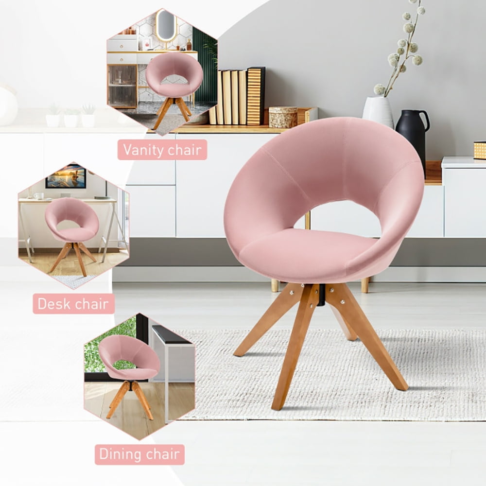 Finihen Swivel Accent Chair, Swivel Chair with Oversized Upholstered Seat, for Home, Office, Pink