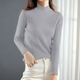 thumbnail image 2 of Fgnfyis Elegant Turtleneck Sweater for Women Slim Fit Long Sleeve Knit Pullover Soft andWarm Winter Top Ideal for Casual Wear andLayering Grey S, 2 of 3
