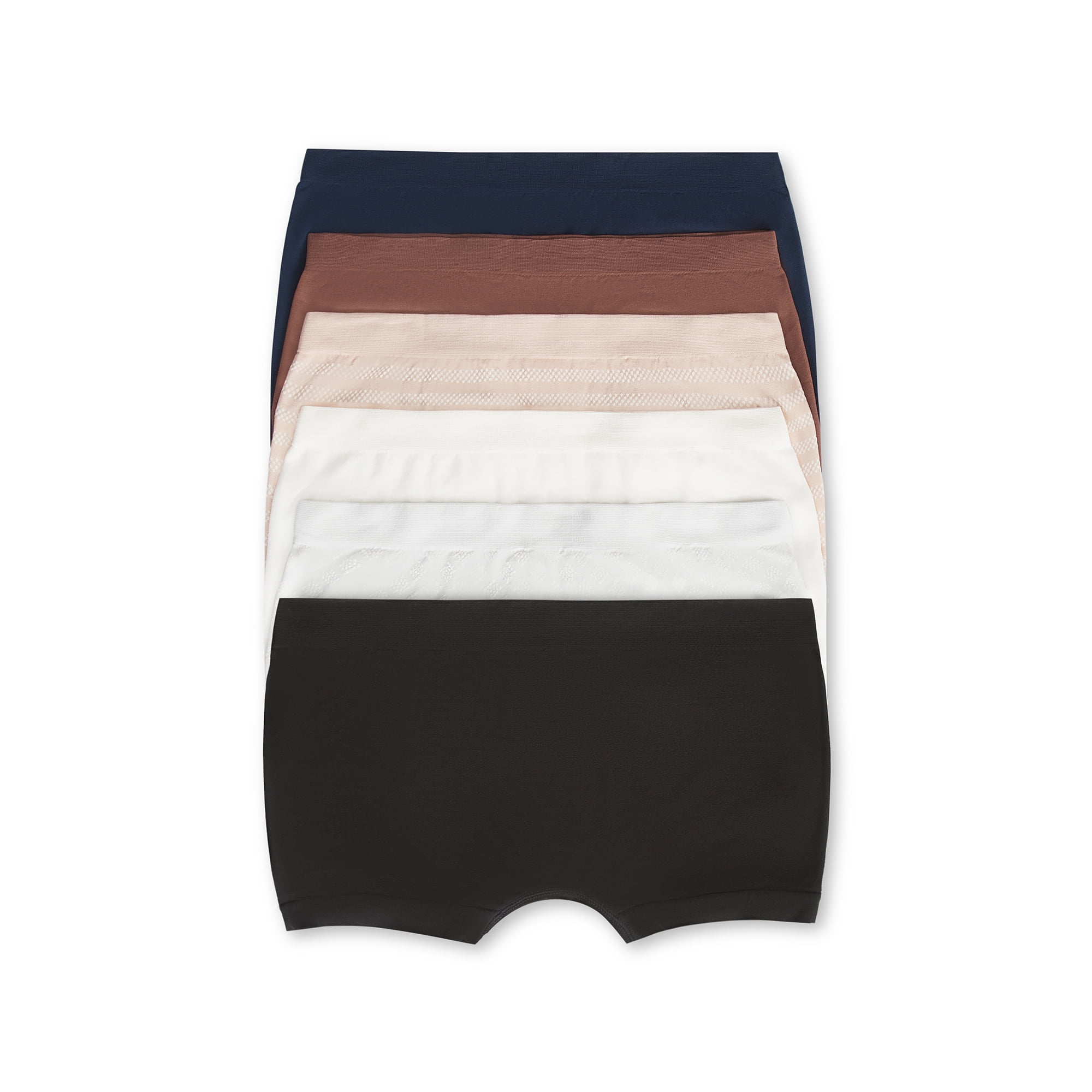 Joyspun Women's Seamless Boyshort Panties, 6-Pack, Sizes XS-XXXL