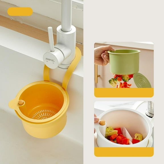 Hanging Sink Organizer Basket - Wall Mounted Drying Rack for Kitchen Sink, Space Saving Draining Tool for Utensils Vegetables