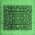 thumbnail image 1 of Ahgly Company Indoor Square Oriental Emerald Green Traditional Area Rugs, 3' Square, 1 of 4