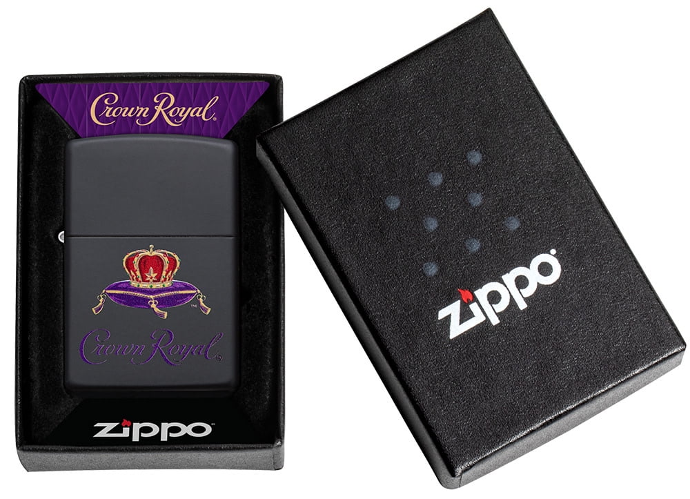 Zippo Crown Royal Black Matte Pocket Lighter