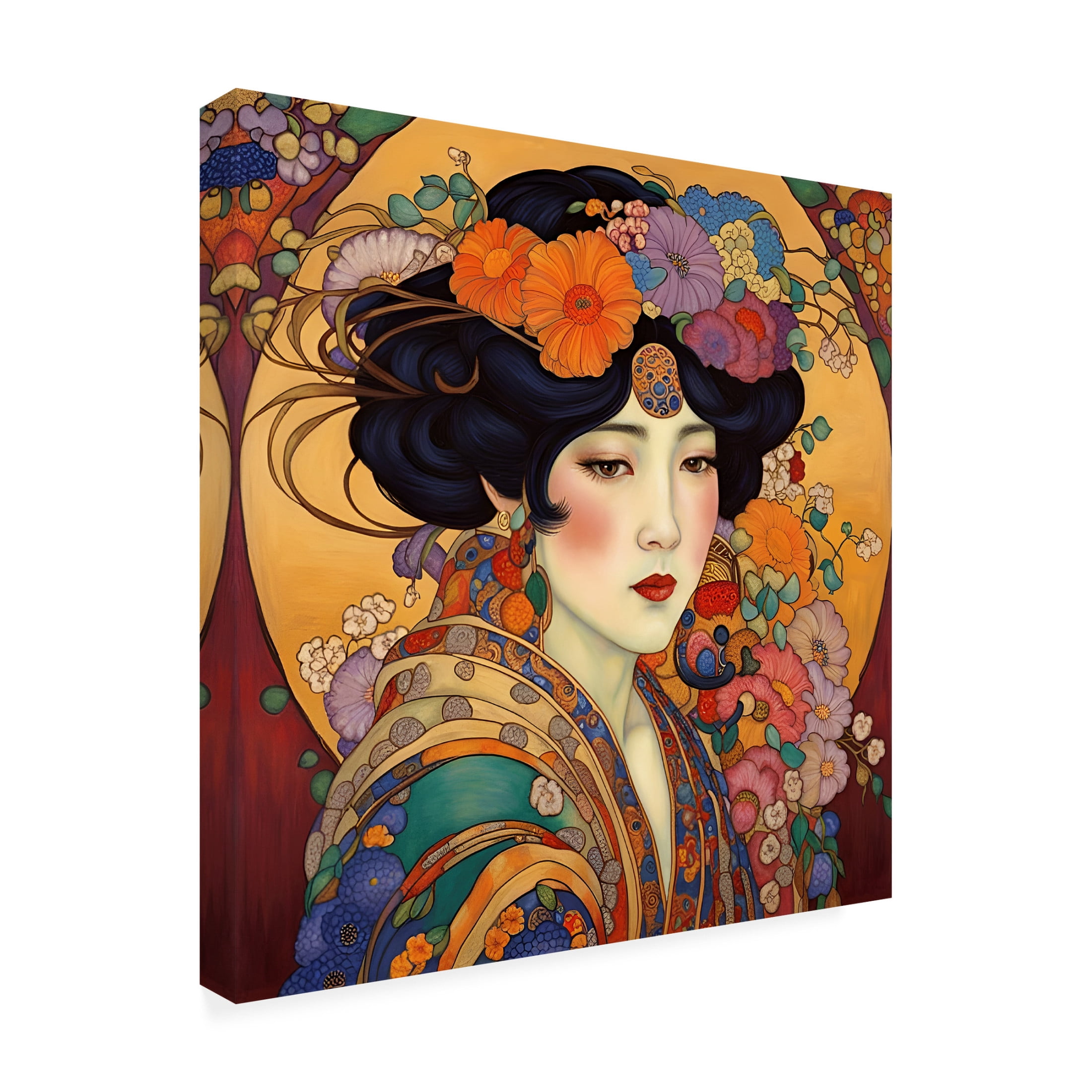Canvas Wall Art - Tina Lavoie 'Art Nouveau Beauty XIX' Wall Art for Living Room, Bedroom, or Office Décor by Trademark Fine Art - 24 x 24 Inches