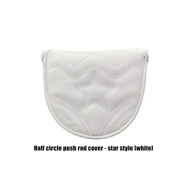 Golf Mallet Putter Covers Magnetic/Magic Tape Closure Synthetic Leather Multi Style Panda Cat Akita Durable Soft Golf Headcovers Star White