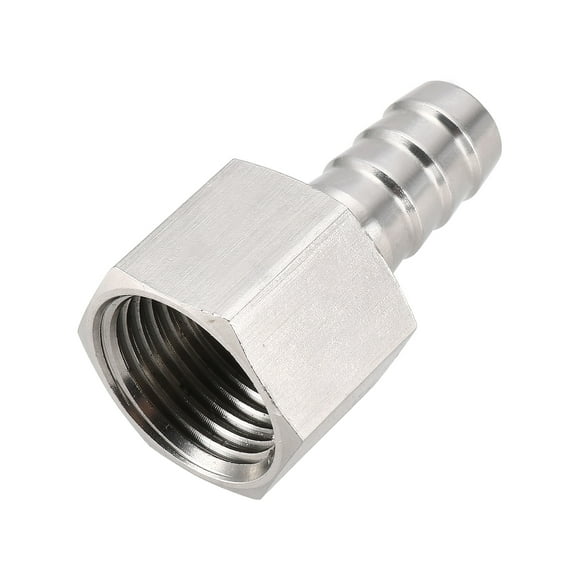 Stainless Steel Barb Hose Fitting Connector Adapter 12mm Barbed x G1/2 Female Pipe 1Pcs Silver