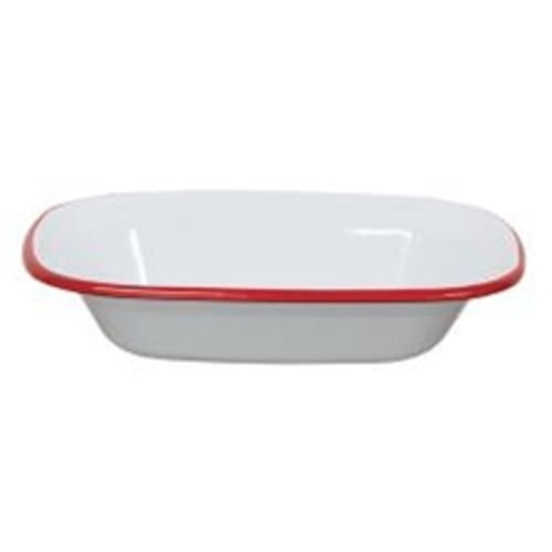 Red Rim Enamel Baking Dish
