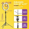thumbnail image 4 of EMART 10" Ring Light with 55" Extendable Tripod Stands and Phone Holder for Selfie Camera Photography, Make-up, Video, Vlogging, Live Streaming, 4 of 6