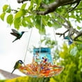 thumbnail image 4 of Qwtwty Hummingbird Feeders for Outdoors Solar-Powered Glass Birds Feeder with Colorful Polka Dots Large-Bellied Hanging Feeder with Night Light for Outdoor Garden, 4 of 6
