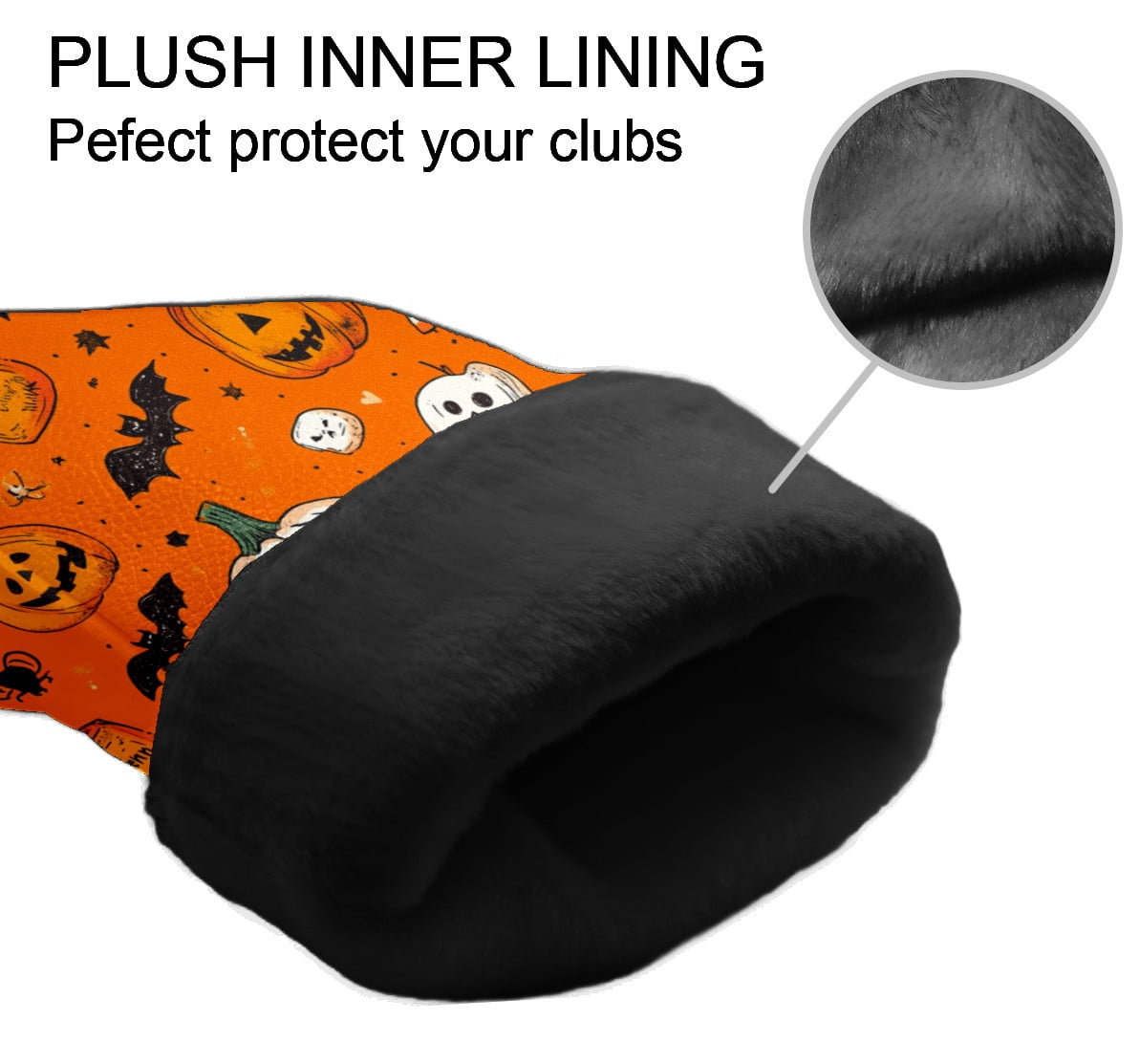 Golf Club Covers PU Leather Waterproof Head Covers for Fairway Woods Hybrids Halloween Pumpkin Unisex Fits Most Brands