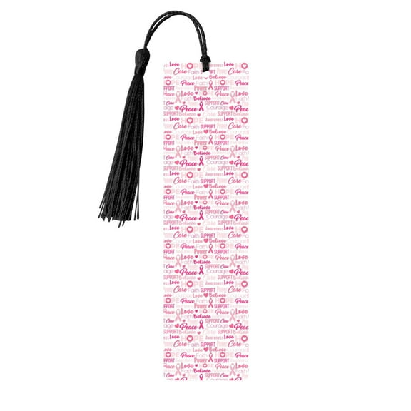 Kdxio Breast Cancer Ribbons Awareness Print Metal Tassel Bookmarks,Perfect Gift for Art Lovers and Bookworms Metal Bookmarks for Women