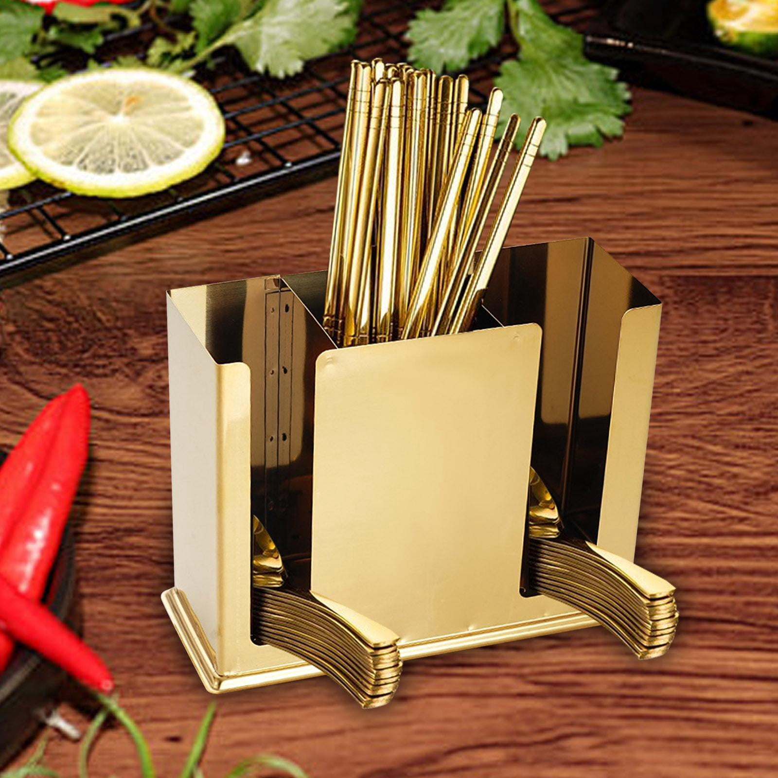 Fiocias Cutlery Storage Organizer Kitchen Utensil Holder Draining Chopstick Cage Utensil Gold