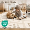 thumbnail image 4 of ODIKA 2'x3' Beige Ivory Contemporary Abstract Washable Accent Rug Modern Flowing Shapes With Dotted Accents Pet Friendly, Bedside Mat for Bedroom, Nursery, RV, 4 of 7