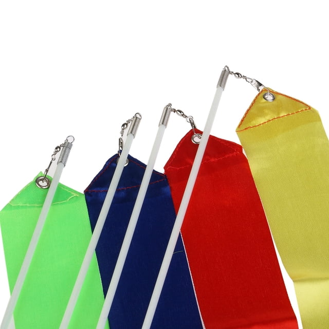 IFANLANDOR 4pcs Rhythmic Ribbons in Green for Exercise Color Guard Activities