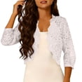 thumbnail image 7 of Neewe Women's Bolero Shrug Long Sleeve Cropped Cardigan Knit Sweaters Open Front Casual Elegant Jacket for Dresses, 7 of 7