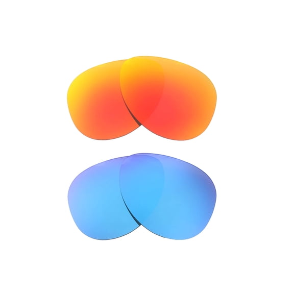 Walleva Polarized Fire Red Ice Blue Replacement Lenses For Oakley Elmont L Sunglasses