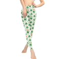thumbnail image 2 of DISNIMOSt. Patrick's Day Yoga Leggings for Women, Lucky Leaf Printed Workout Yoga Pants High Waist Workout Leggings for Yoga Gym, White and Green, XS, 2 of 6