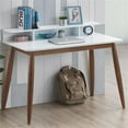 thumbnail image 6 of Phoenix Mid-Century Modern Rectangular Solid Wood Desk in White, 6 of 6