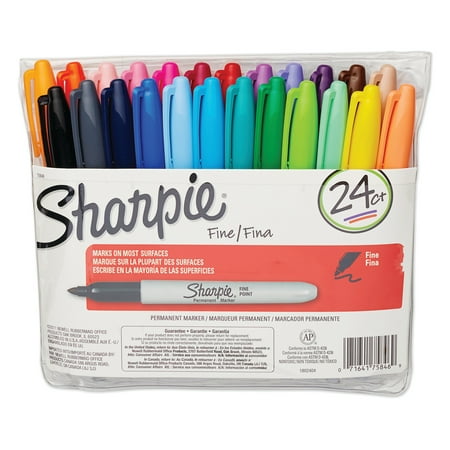 Sharpie Fine Point Marker Set of 24 with Pouch (Best Colored Markers For Artists)