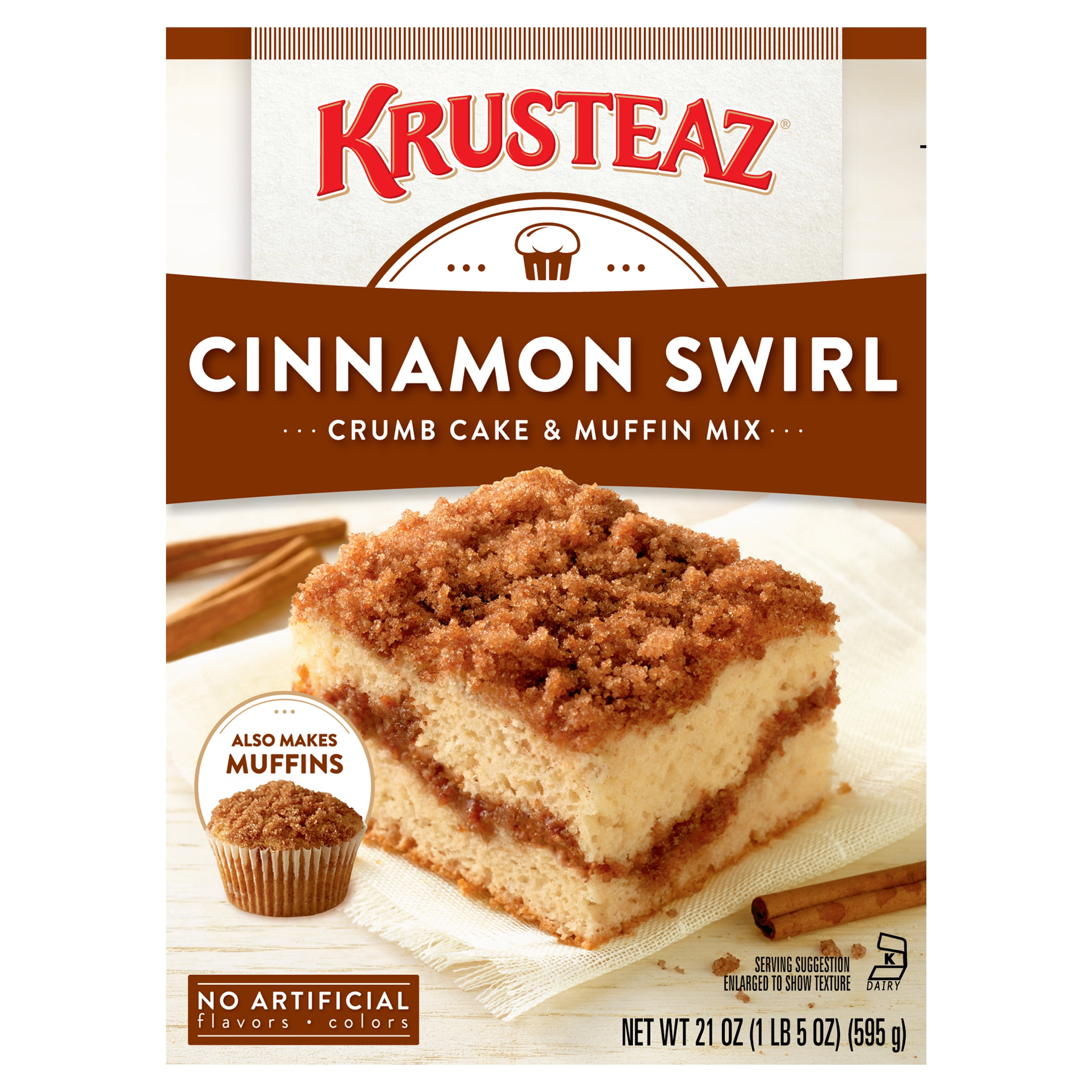 Krusteaz Cinnamon Swirl Crumb Cake & Muffin Mix 21 OZ. Box