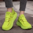 thumbnail image 2 of Espadrilles pour Femmes Mode Couleur Unie Maille Lacets Espadrilles Respirantes Chaussures de Course Chaussures de Course Femmes Vert 42, 2 of 9