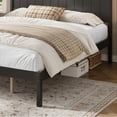 thumbnail image 3 of Dwelling Tales Bedroom Queen Bed Frame with Headboard, Solid Wood Bed Frame with Slat Support, Under Bed Storage, 15” Mattress Foundation Bedroom Furniture, No Box Spring Needed, Espresso, 3 of 11
