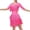 Hot Pink, variant on Women's Ballroom Dance Costume Short Sleeve V Neck Pleated Long Fringed Tango Latin Dance Dress