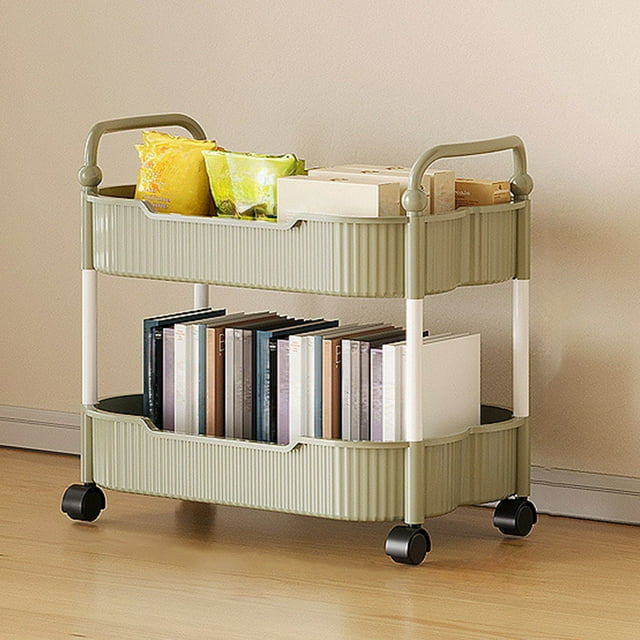 Tyidzon Kitchen Storage Carts 2 Layer With Armrests Storage Rack Bathroom Toilet Toiletries Storage Carts Suitable For Kitchens Bathrooms And Living Rooms