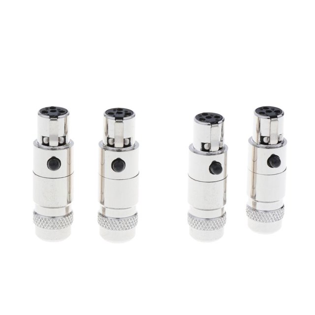 2x 2 ×Conectores Xlr de 4 piezas,5 Mm de Agujero de Cola,Conectores de Micrófono Inalámbrico Hugo mini enchufe xlr