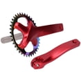 thumbnail image 2 of Juego de bielas para bicicleta de una sola velocidad de aleación de aluminio de 38T con brazo de manivela y cadena rojo mejorado para su bicicleta, 2 of 8