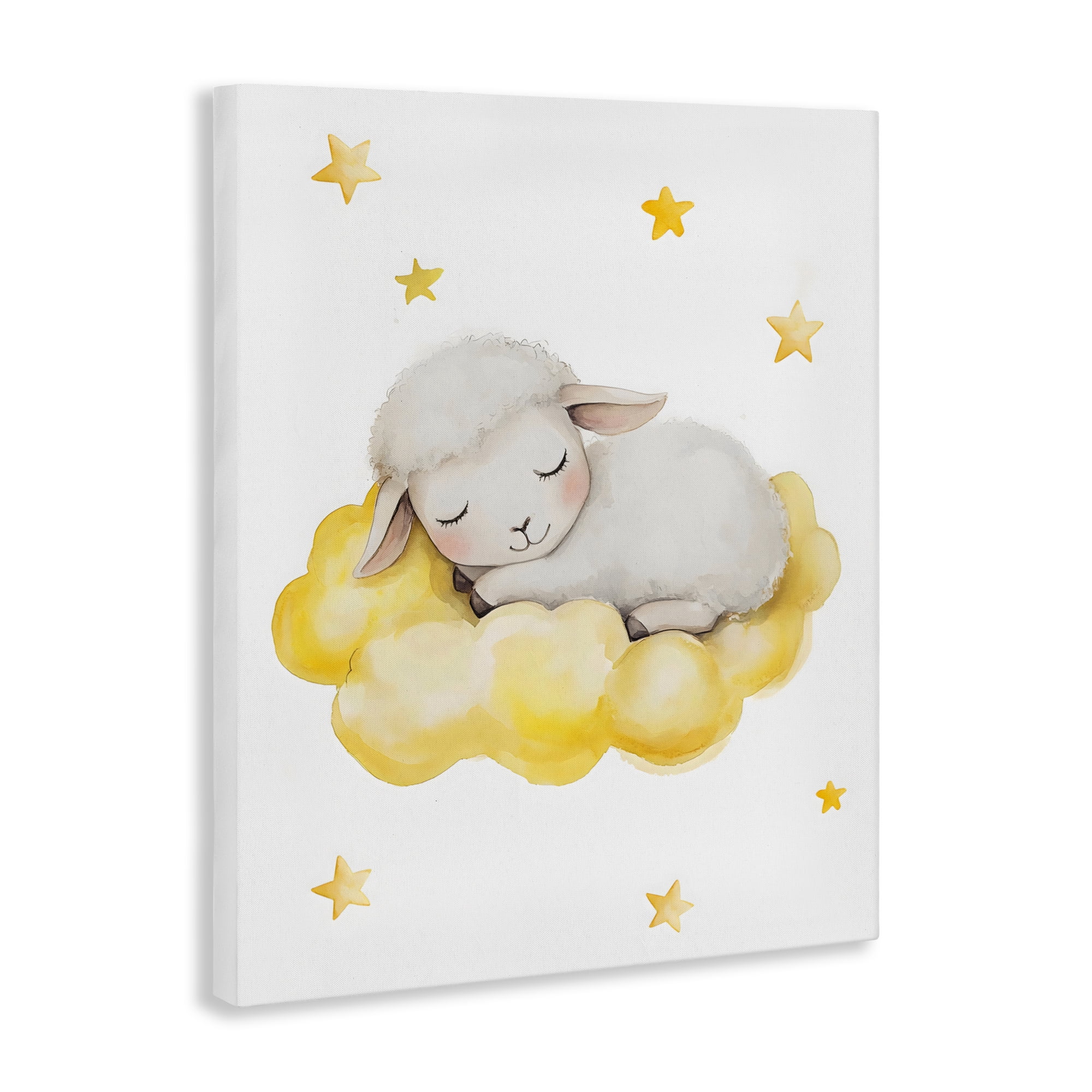 Stupell Industries Sleeping Sheep on Yellow Cloud Canvas Wall Art, design by LSR Design Studio