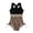 Black, variant on Girls One Piece Swimsuit Cute Striped Bathing Suit Drawstring Hawaii Swimwear for Girls 4-13Y