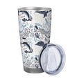 thumbnail image 2 of Daiia Sea Animal Printed 20oz Insulated Coffee Cup with Straw Topper, Fully Spill Proof Travel Coffee Mug, Stainless Steel Tumbler for Work Home Outdoor Car-Straw Three-piece Set, 2 of 8