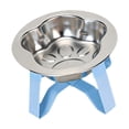 thumbnail image 1 of Comedero elevado para gatos, de acero inoxidable, práctico y fácil de limpiar, moderno, con soporte elevado para gatos, perros pequeños y gatitos. Azul, 1 of 8