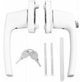 thumbnail image 1 of Door handle split, plastic steel with key lock, double handle (with key) (white), 1 of 5